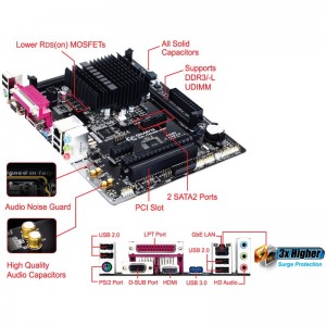 Placa de baza GIGABYTE J1800M-D3P, Celeron J1800 2.41GHZ